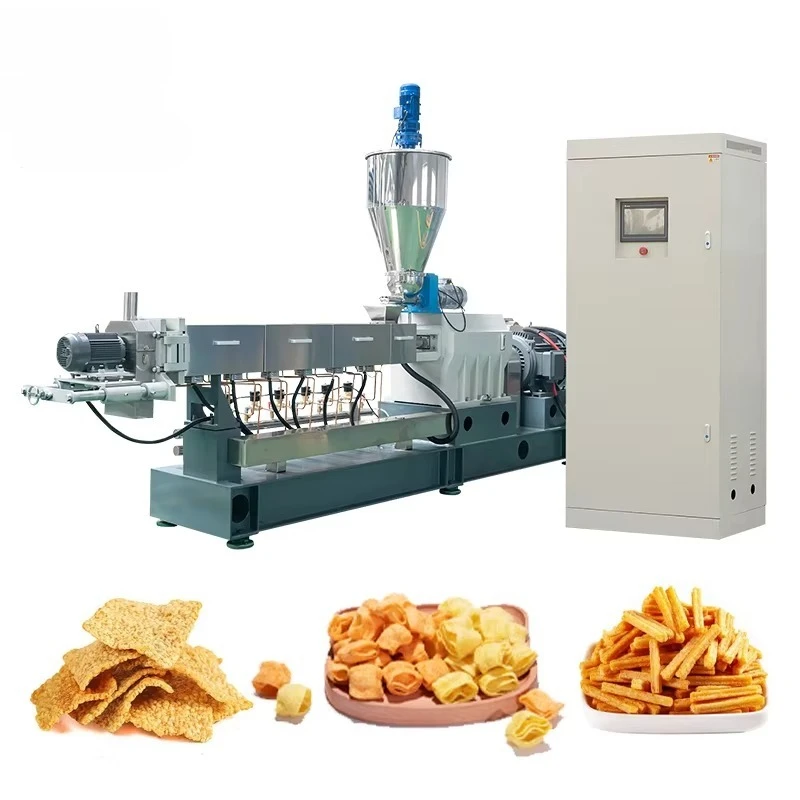 Customize Twin Screw Extruder Making Fried Snacks Production Line Puffed Fried Food Extrusion Processing Machinery