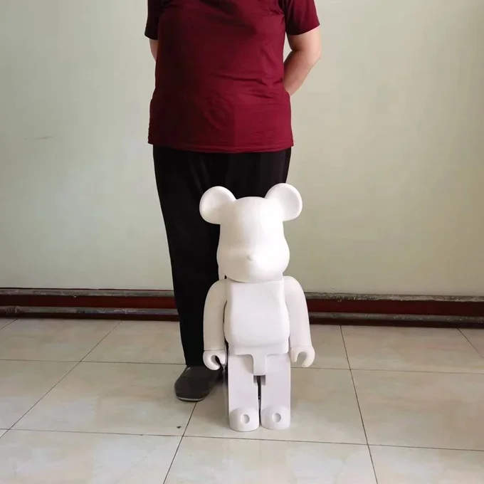 Promotional Large Toys Life Size Bear Brick Red And White Plain 70cm Model Doll Bearbrick 1000% Statue