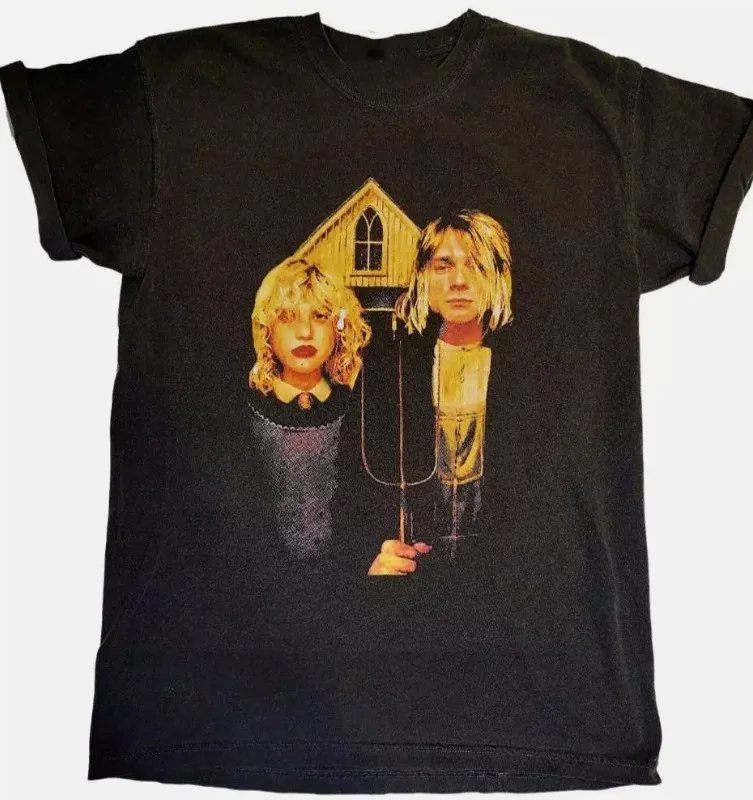 Hole Band Courtney Love Nevermind T Shirt Black Classic