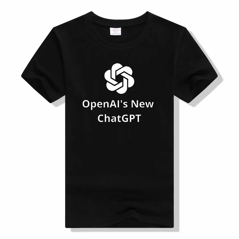 

ChatGPT TShirt for Men Logo Basic Leisure Tee T Shirt 100% Cotton Trendy Loose Crewneck t shirt