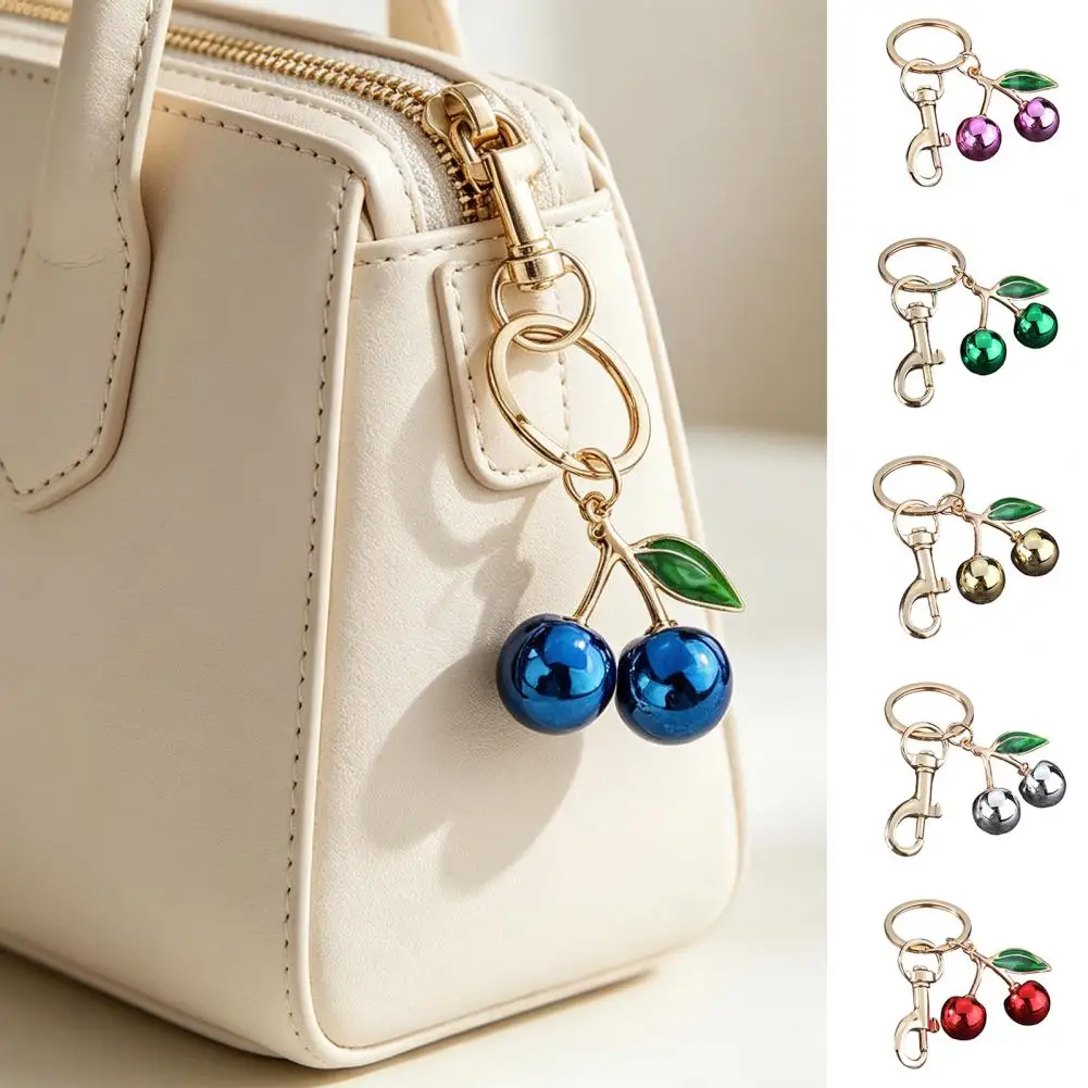 Backpack Charm Alloy Cherry Keychain for Backpacks Fruit Shape Car Key Ring Holder Decorative Handbag Charm Pendant for Women