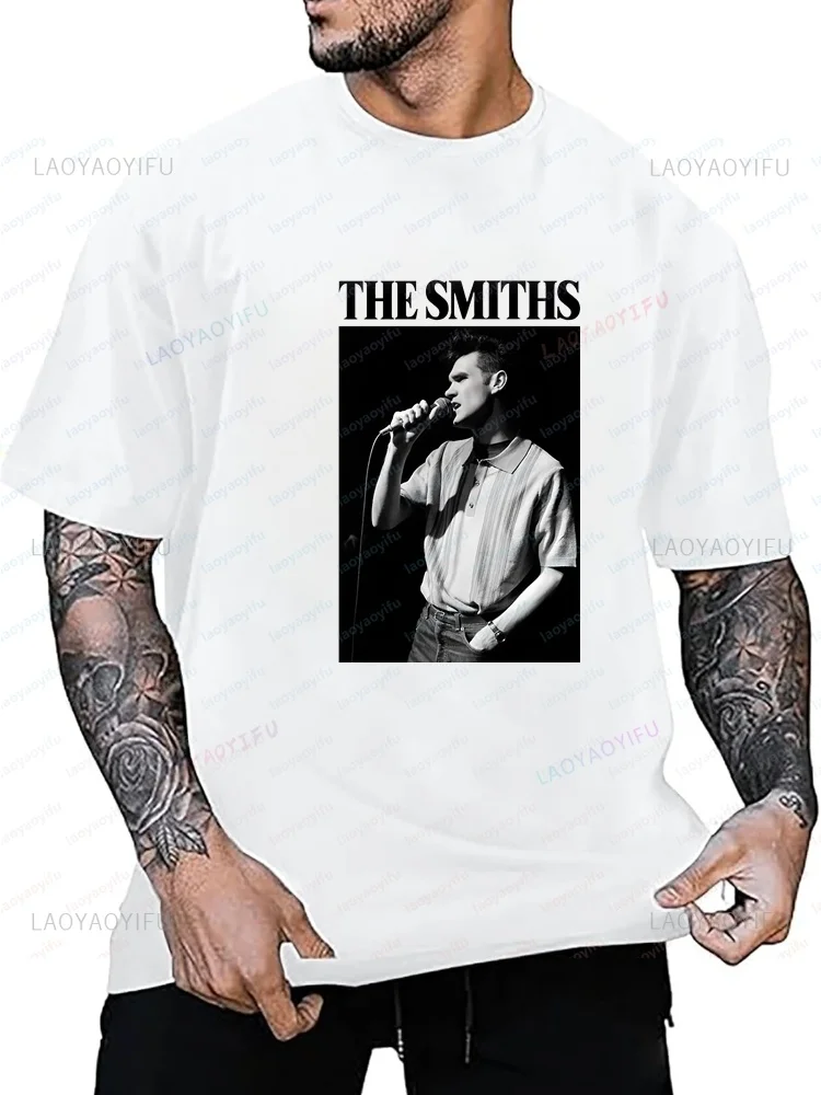 Футболка унисекс с коротким рукавом The Smiths Band Trend Yoyogi, с принтом, большого размера.