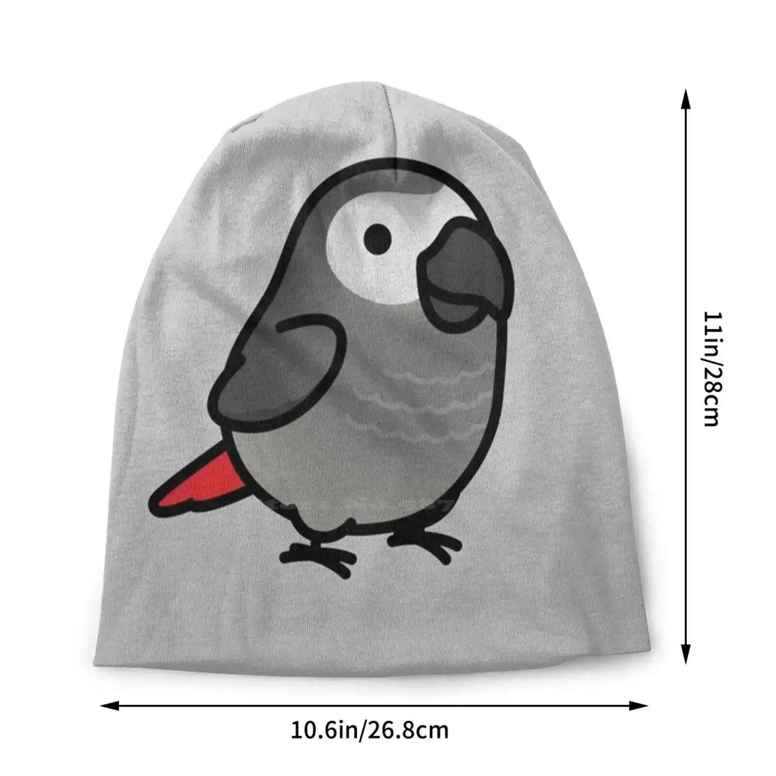 Chubby African Grey Knitted Hat Warm Beanie Outdoor Caps African Grey African Gray Birb Cute Bird Cute Parrot