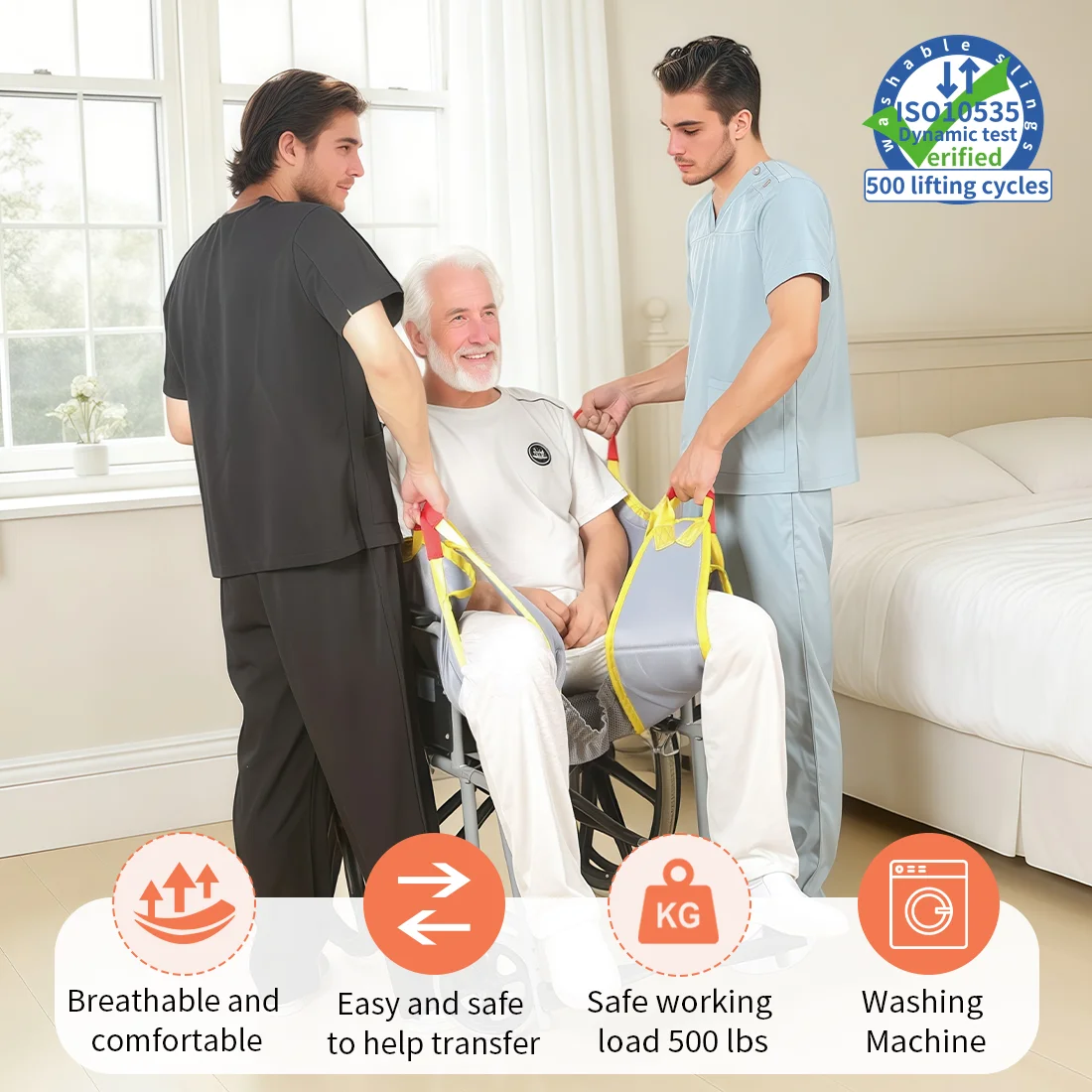 Ehucon Handheld Patient Lifting Sling,Washable Hand Lifting Transfer Sling,Patient Transfer Aid for Elderly & Disabled