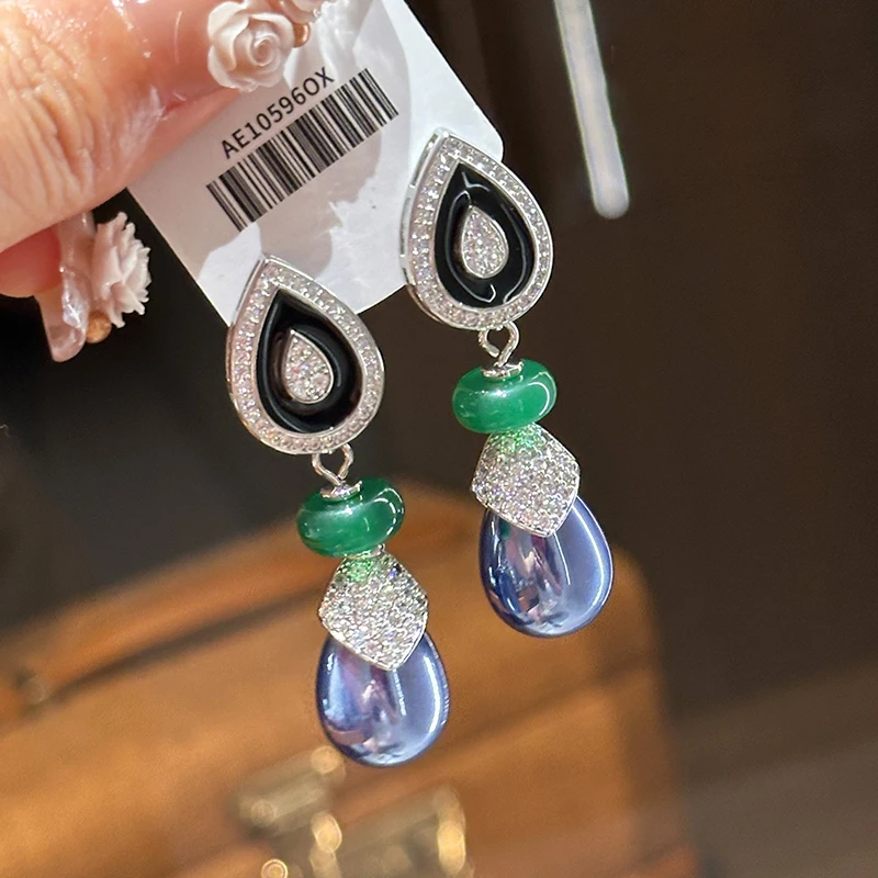 Summer new Chinese style long drop tassel pearl earrings elegant gorgeous lady court eardrop