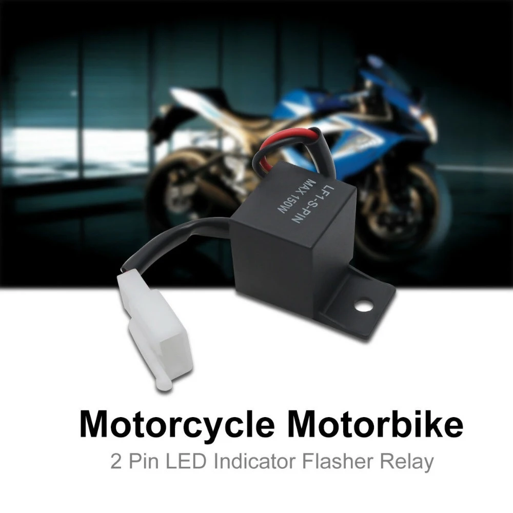 2 Pins Motorcycle Bike Turn Signal Indicator Flash LED Lamp Light Flasher Relay