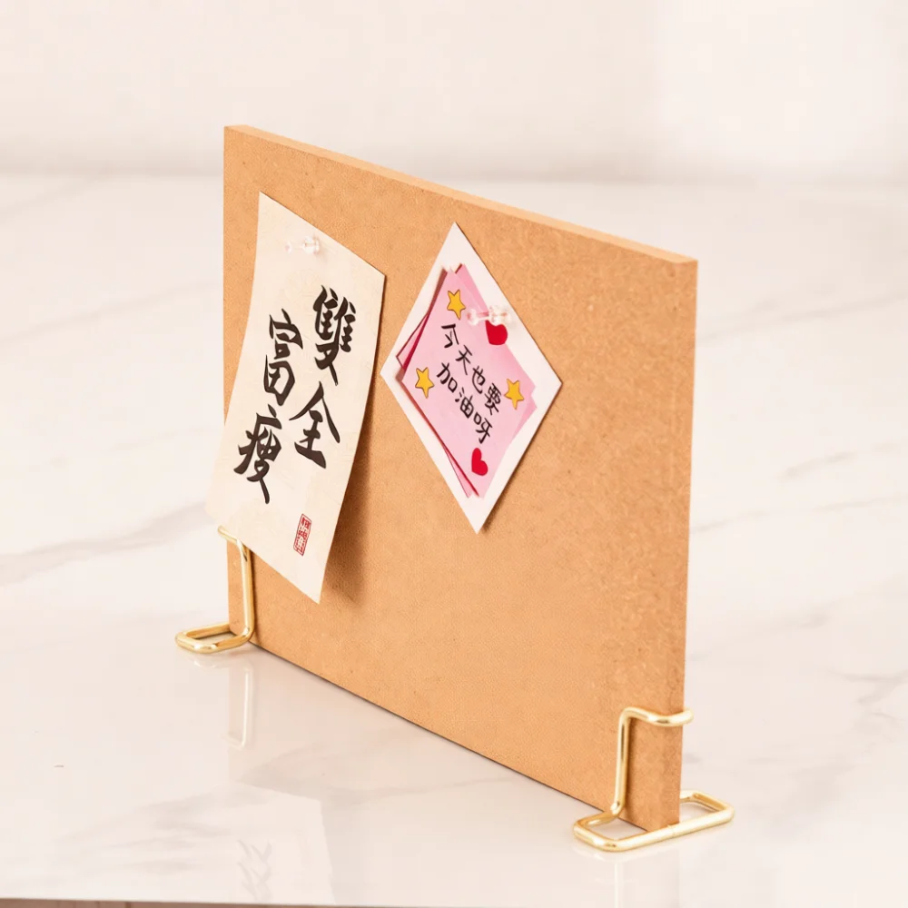 Desktop Cork Board A4 Photo Display Stand Office Memo Bulletin Message Note Holder Study Table Organizer Modern Art Decor Metal