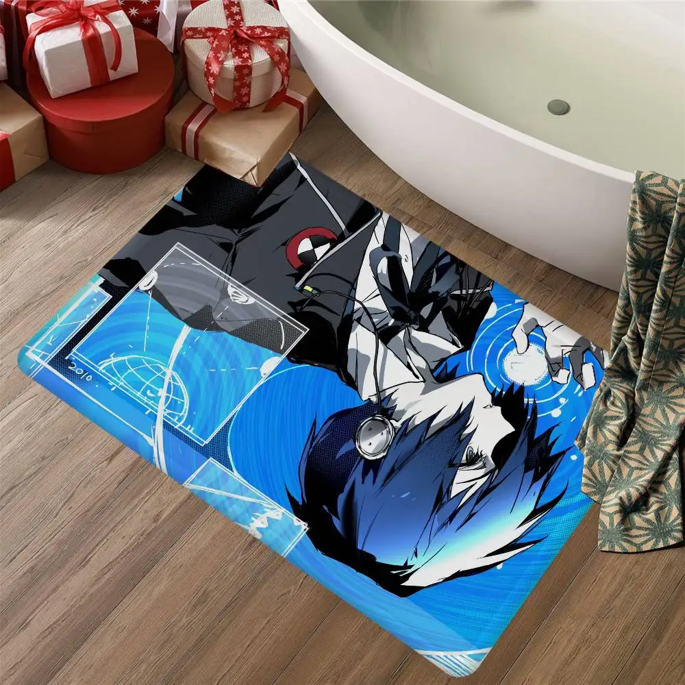 Anime Character Y-Yuuki M-Makoto P-PERSONA Kitchen Mat Kids Room Bedroom Decoration Balcony Anti-Slip Doormat Living Room