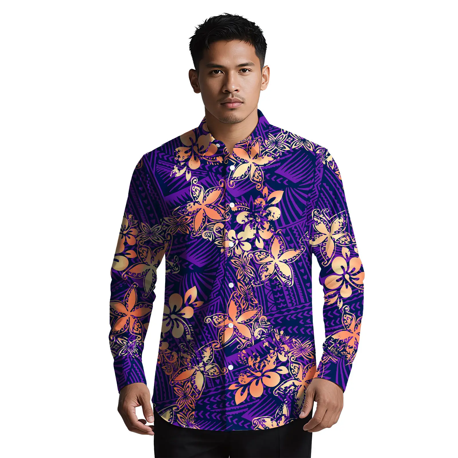 مخصص طباعة رجال الأعمال الملابس البولينيزية شخصية بلايز ساموا الرجال الرسمي كم طويل تي شيرت هاواي ألوها القمصان #5