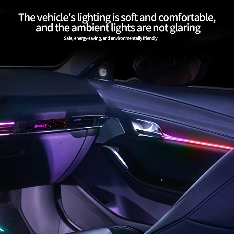 مازدا 3Axela 2020-2022 السيارات LED جو مصباح 64 لون LED قطاع جديد 12 فولت البيئة ضوء مجموعة زر التحكم المقابض الزخرفية