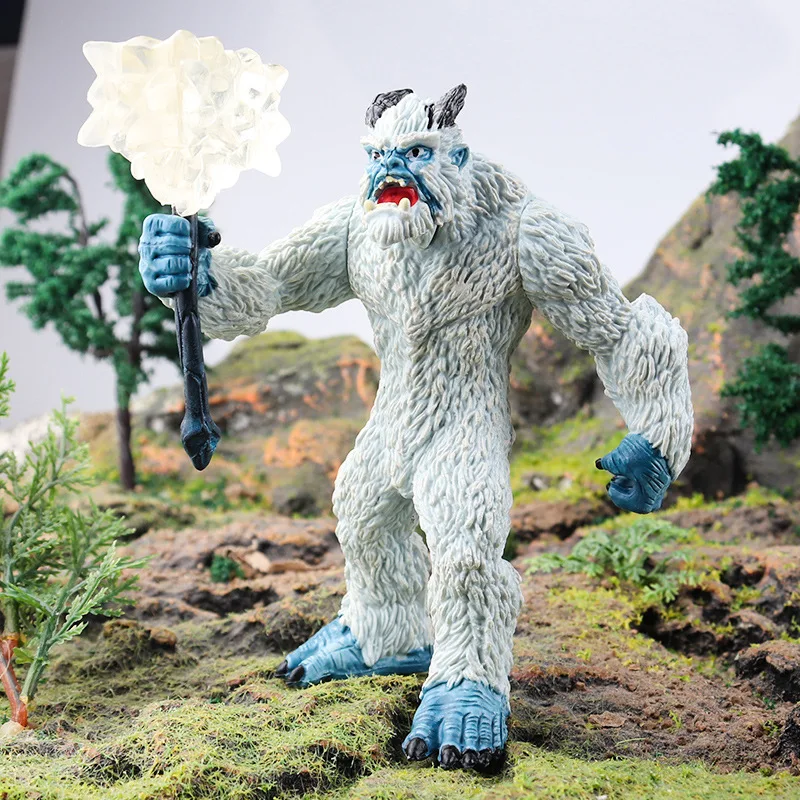 Oozdec Ice monster mythical beast with weapon and scary monster with weapon, room desk decoration, suitable for 7-12 years