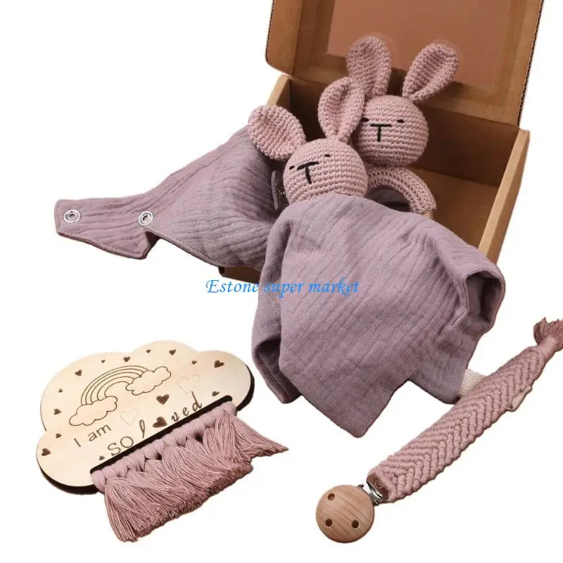 090B Soft and Safe Baby Soothing Doll Burp Cloth Teething Toy Set for Comfort Rest