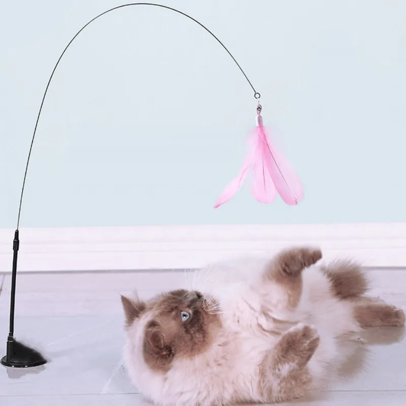 Cat Toy Feather Toys for Cats ScratchTease Cat Toys Interactive Funny Bite Resistant Cats Toy with Bell Wire Sucker Pet Products