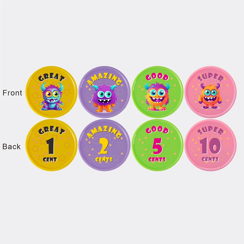 Plastic Positive Affirmation Chips Cards Waterproof Kindness Token Coins for Kids Student Classroom Adults Encourage Prizes