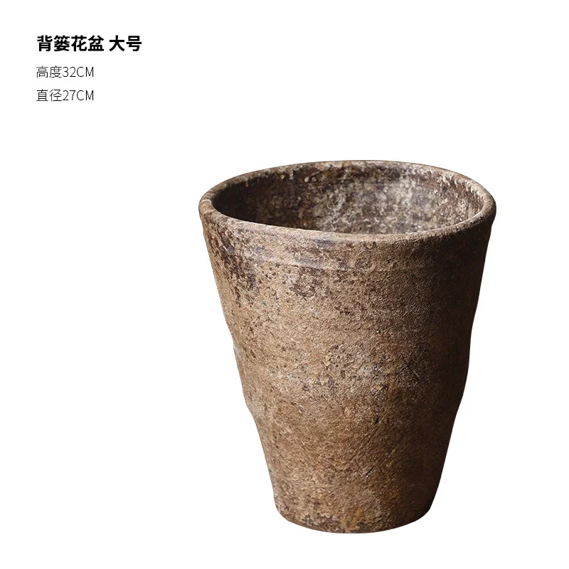 

Retro vase hydroponic homestay ceramic pot new Chinese ceramic dried flower pot home ornament coarse pottery