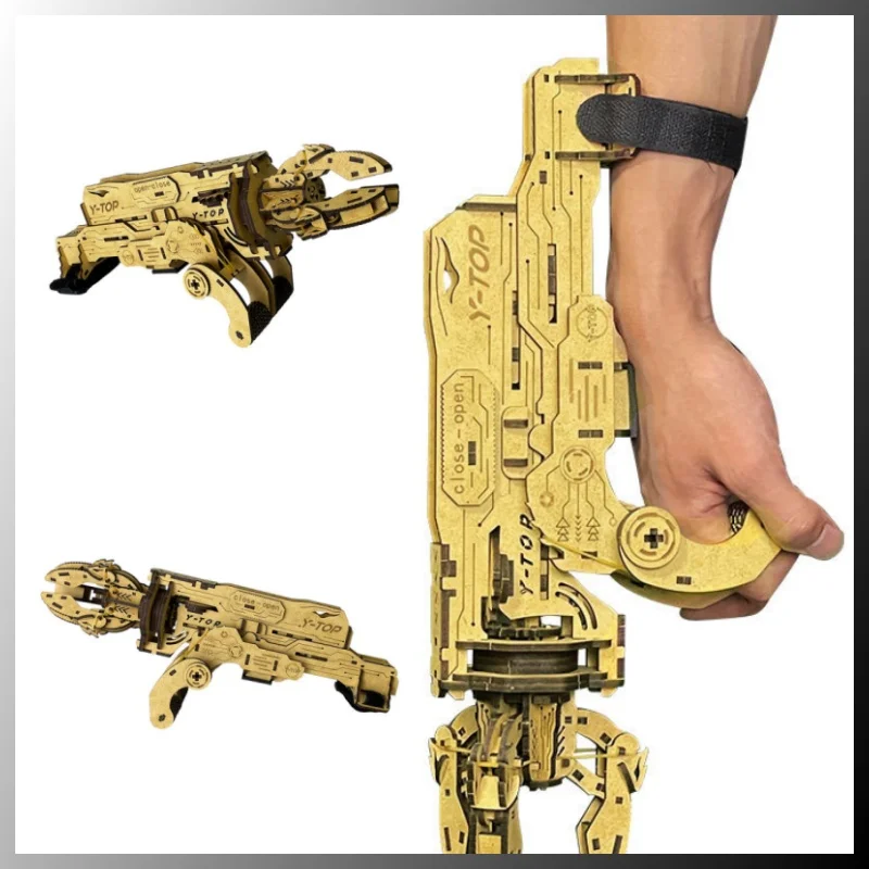 Hot Toys 3d Mechanische Hand Puzzel Houten Bouwstenen Speelgoed Mechanische Hand Assembleren Blok Speelgoed Model Voor Kinderen Volwassenen Cadeau