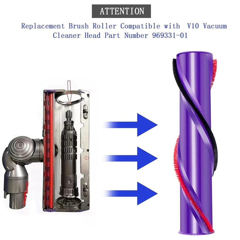 استبدال شريط لفة فرشاة دوارة لدايسون ، محرك مباشر ، فرشاة أرضية كهربائية ، جزء مكنسة كهربائية ، V10 ، من من من من من من 100 إلى 01