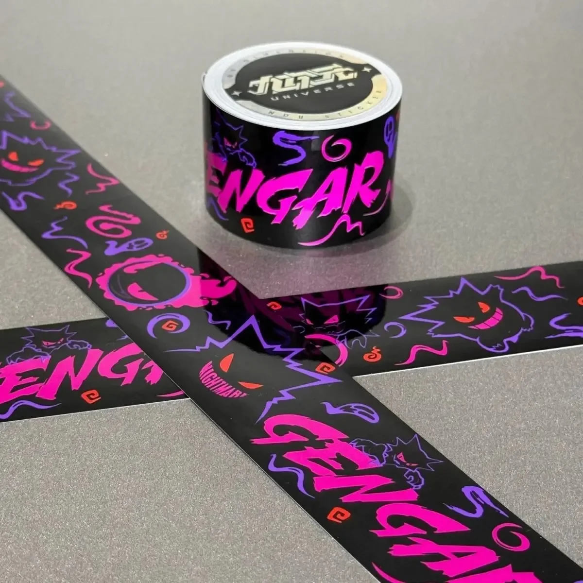 Pokemon Gengar Graffiti Washi Tape, wasserfestes DIY-Dekorband für Skateboard, Gepäck, Elektroauto, Laptop-Aufkleber