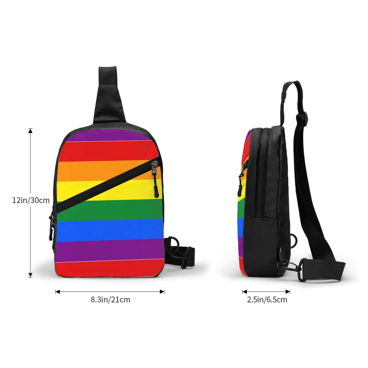 Cool Lgbt Vlag Sling Crossbody Rugzak Mannen Gay Pride Regenboog Schoudertassen Voor Reizen Fietsen