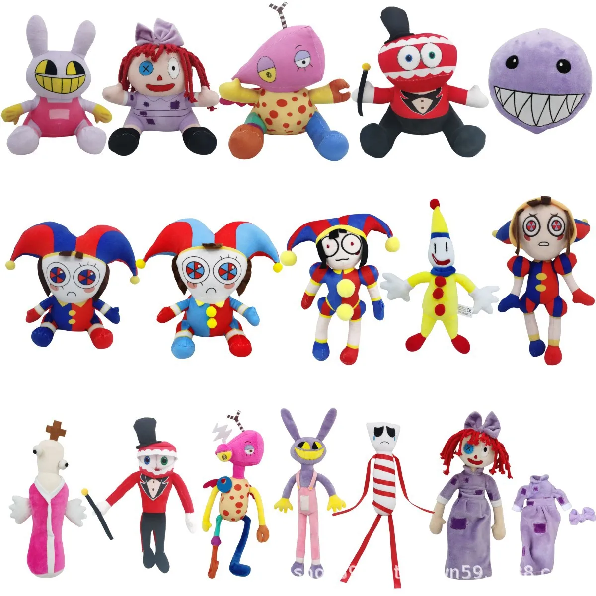 Magical Digital Circus Plush Clown Toy Anime Cartoon Doll Pomni Plush Doll Jax Soft Fill Toy Cute Children's Christmas Gift