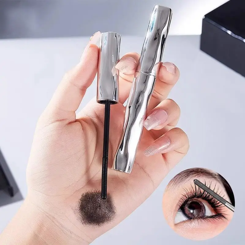 Mascara allongeant 3D imperméable, Tube en acier noir, apprêt pour cils, brosse longue tenue en soie, cosmétiques, cadeau