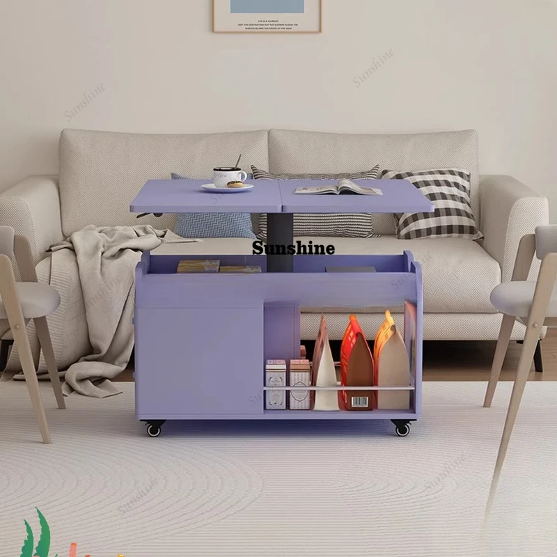 

Large and small apartment movable folding lifting coffee table can be customized L