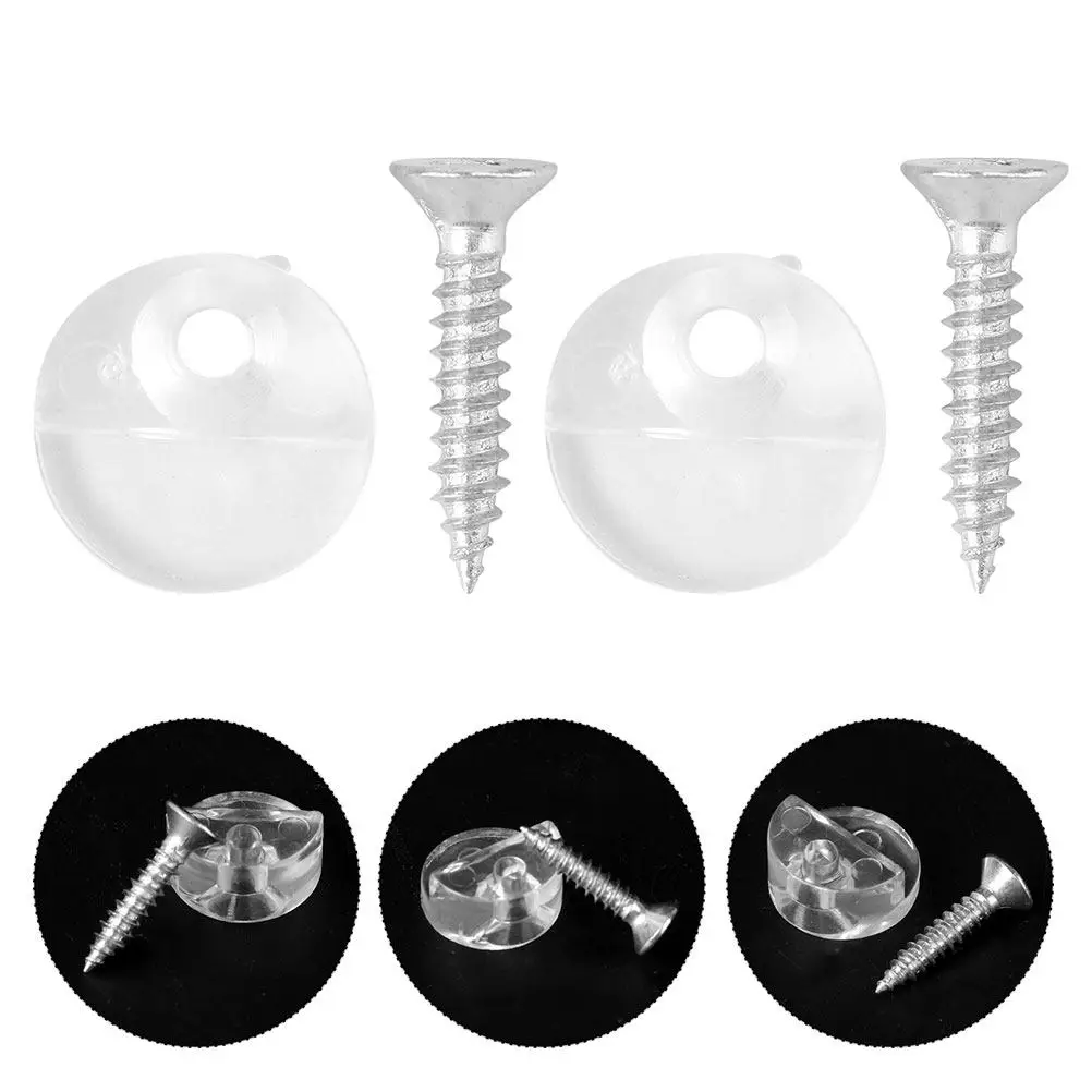 

50pcs Transparent Glass Panel Retaining Clips, Mirror Cabinet Fixing Clamps with Screws, Heavy Duty Glass Holder for Furniture