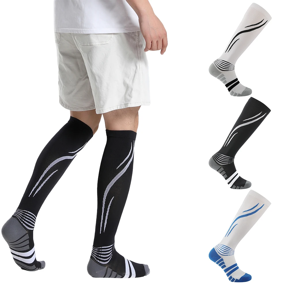 

1 Pair Compression Socks for Women and Men Circulation 20-30 mmHg Best High Compression Stockings for Running Athletic Travel