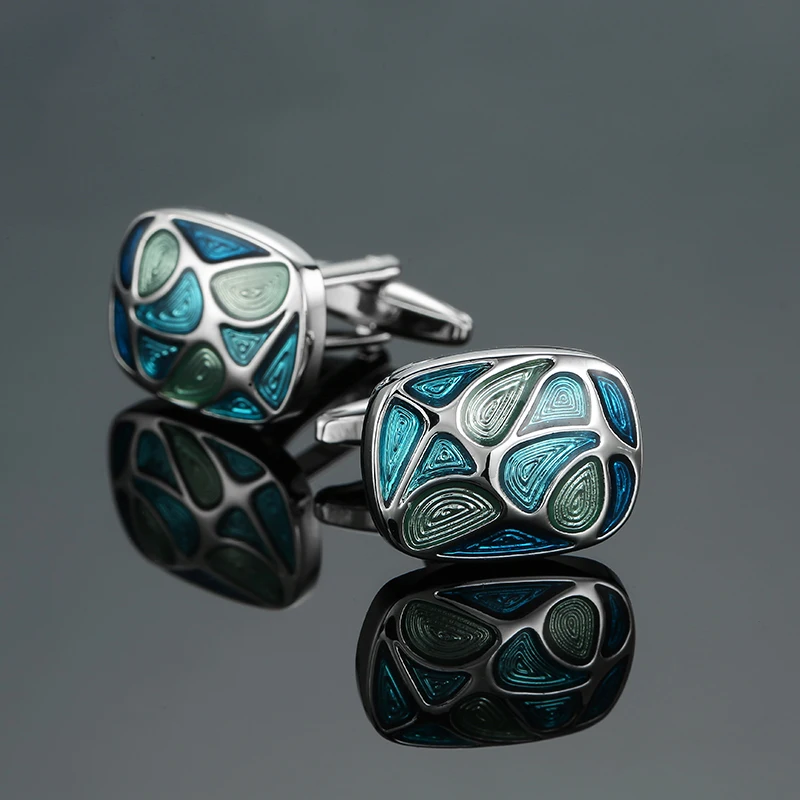 Luxury men\'s French shirt cufflinks classic round blue black stars rudder cuff buttons suit accessories jewelry gifts wholesale