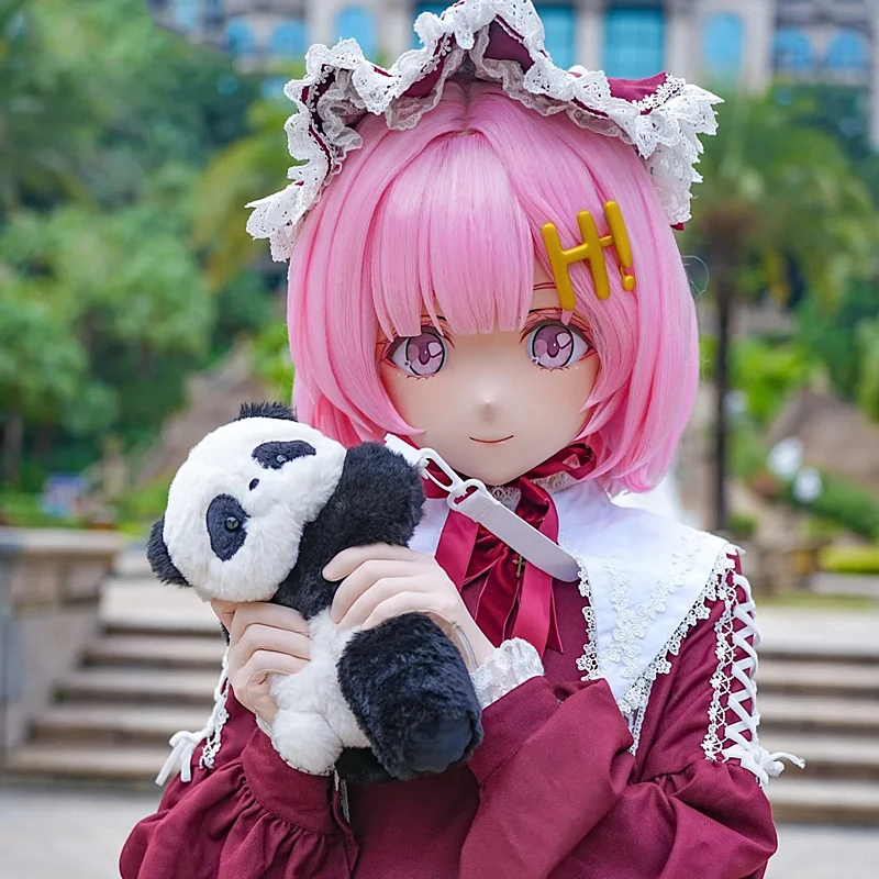Anime diadema completa bloqueo personalizar muñeca cruzada completa mujer/niña personaje de dibujos animados Kig Cosplay máscara de Kigurumi BJD