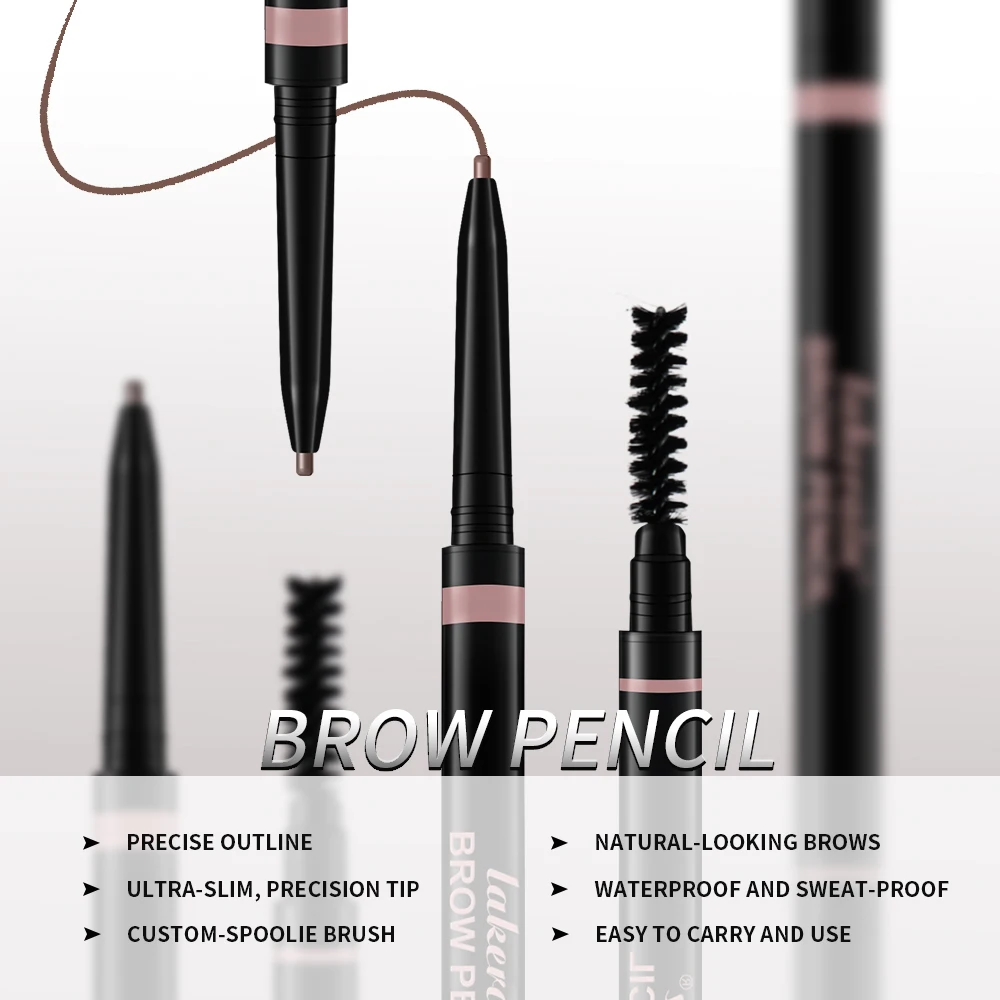 3Colors Double-headed Eyebrow Pencil Automatic Rotation Ultra-fine Eyebrow Pencil Waterproof Makeup Free Eye Cosmetics For Women