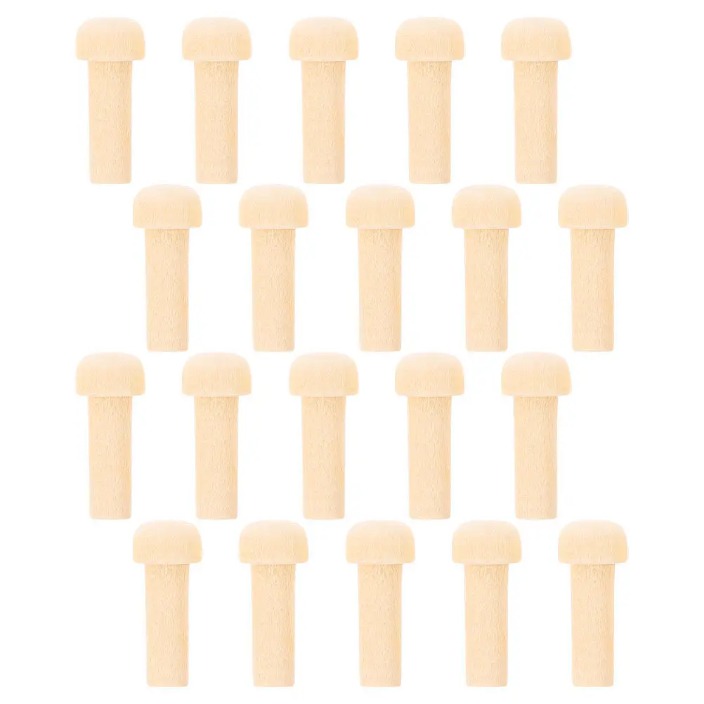 20Pcs Mushroom Top Wooden Pegs Mini Blank Unfinished Wood Axle Pegs for Painting Decorating DIY Wood Crafts Furniture Assembly