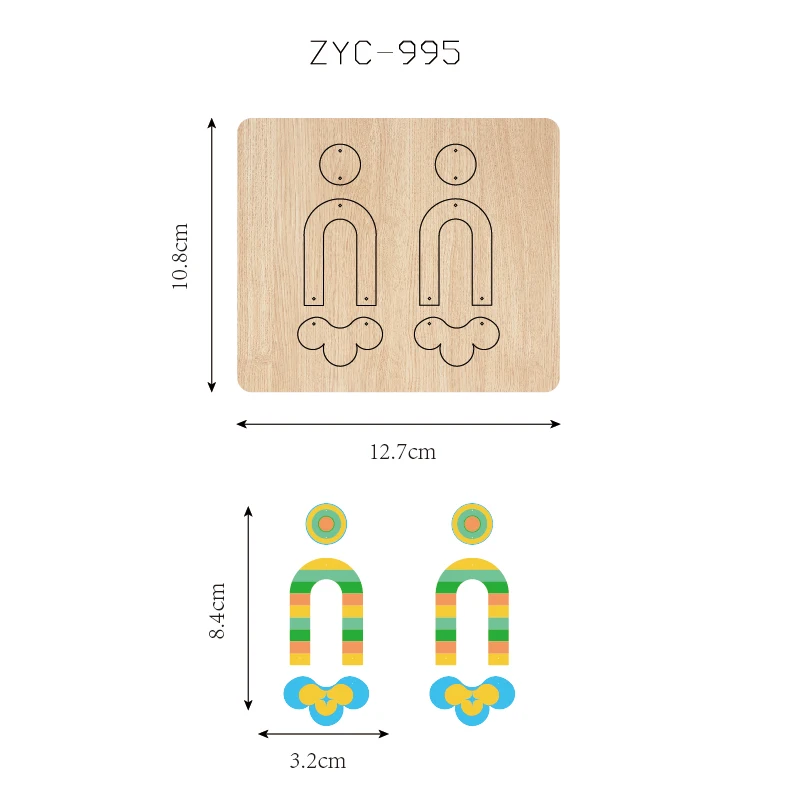 ZYC-995 eardrop Wooden Cutting Knife Die, Used with the Machine