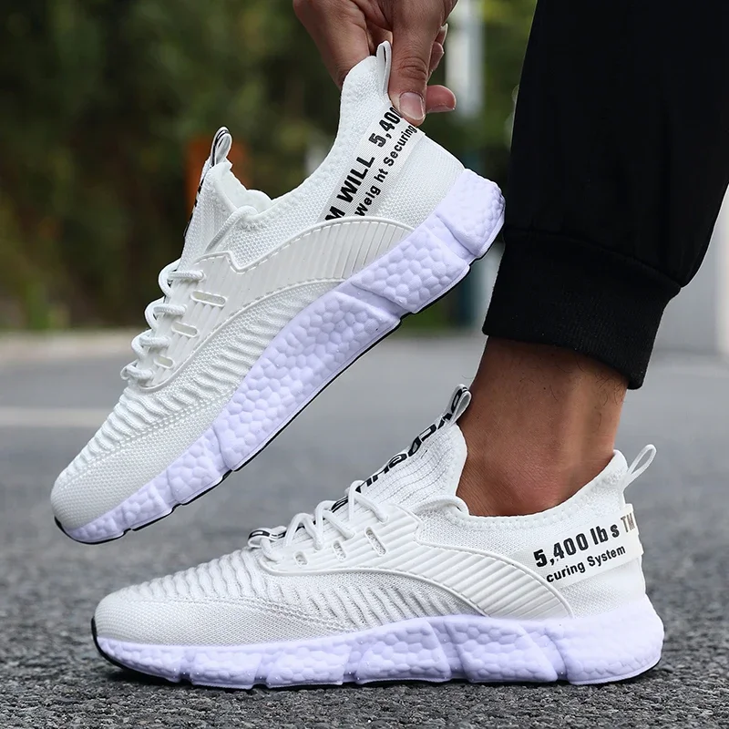 Men's Breathable Knife Edge Running Casual Shoes Large Size Trendy Sports Shoes Versatile Plus Size Casual Sneakers Rubber Outso