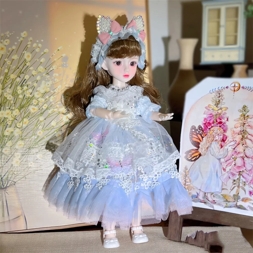 Rabbit Girl 30cm BJD Doll Toy Starry Blue Eyes Movable Dress Up BJD Dolls Attractive Eyes Jointed Dolls