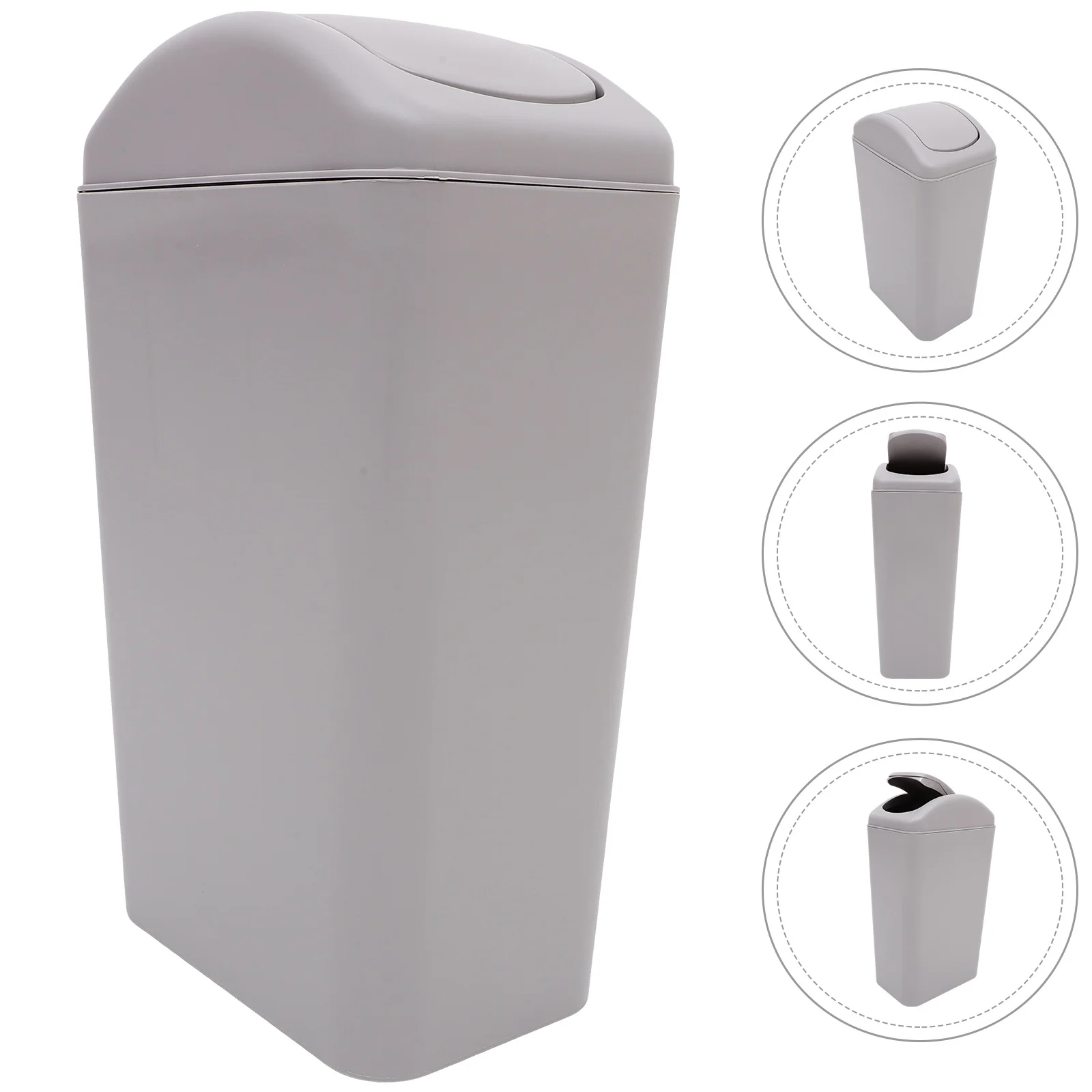 

Slim Kitchen Bin Plastic Trash Bucket Narrow Space Garbage Can Flip Lid Bathroom Laundry Home Office Utility Room Waste