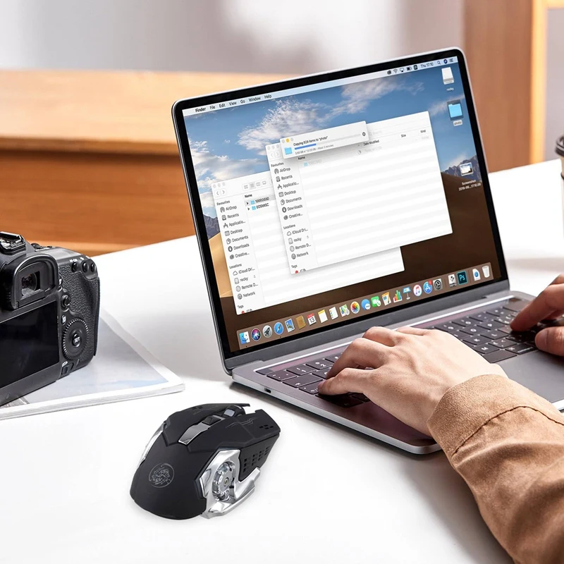 Беспроводная бесшумная мышь Bluetooth, двухрежимная конструкция, 2,4G двухрежимная перезаряжаемая оптическая мышь для ноутбука, ПК, игр, офиса