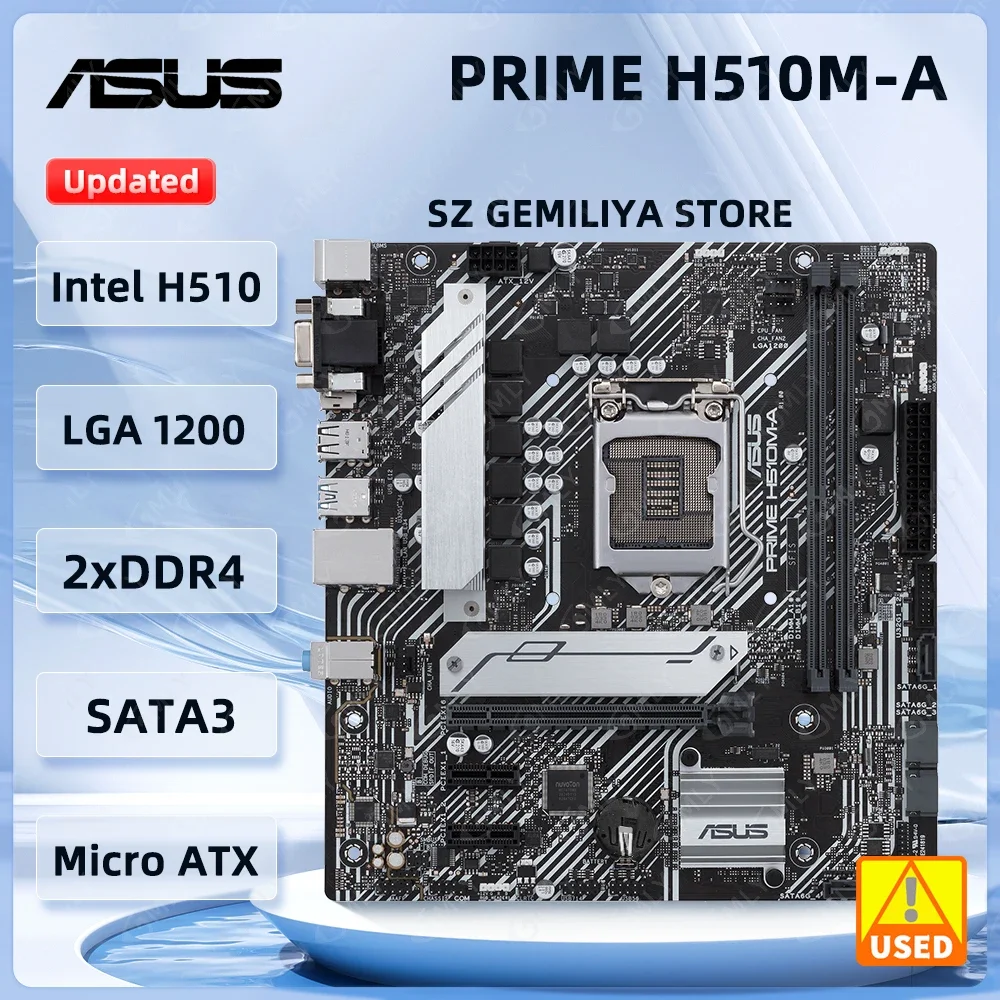 

ASUS PRIME H510M-A Motherboard intel H510 LGA 1200 Motherboard DDR4 64GB M.2 Micro ATX support Core 10100 10305 10500 11600