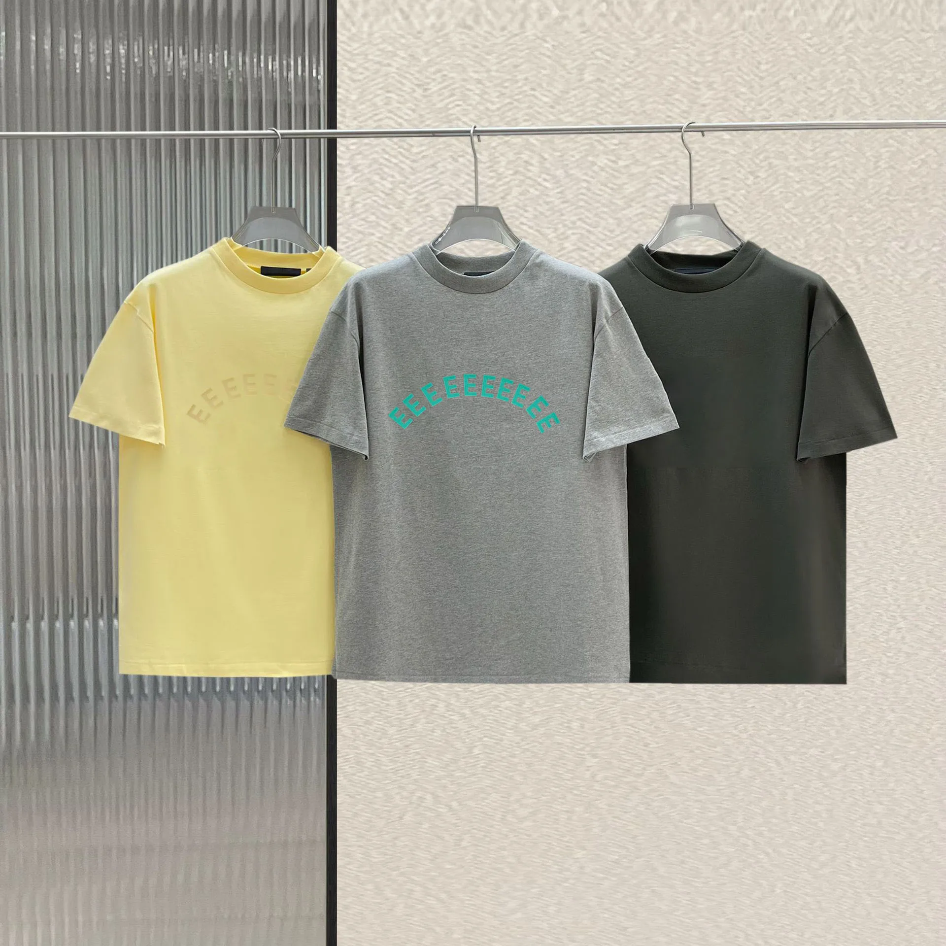 

24SS Luxury Men's T-shirts Chest Arch 3D Silicone Letter Logo Top Tees Designer Brand Cotton T-shirts