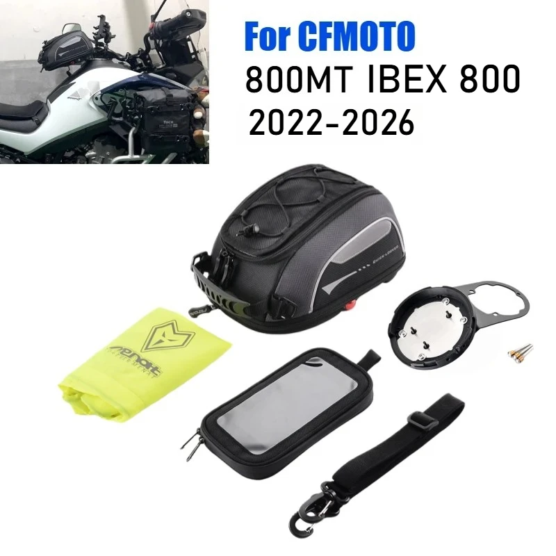 Для мотоциклов CFMOTO 800MT 800 MT Ibex 800E: сумка на бак, дорожная сумка для гонок, поворотный замок, защита от кражи, навигационная сумка, верхний кофр