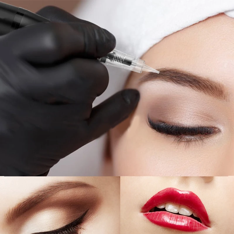 Cartuchos de agulhas para tatuagem, profissional, descartável, maquiagem permanente, sobrancelha, delineador labial, microblading, caneta pmu, suprimentos