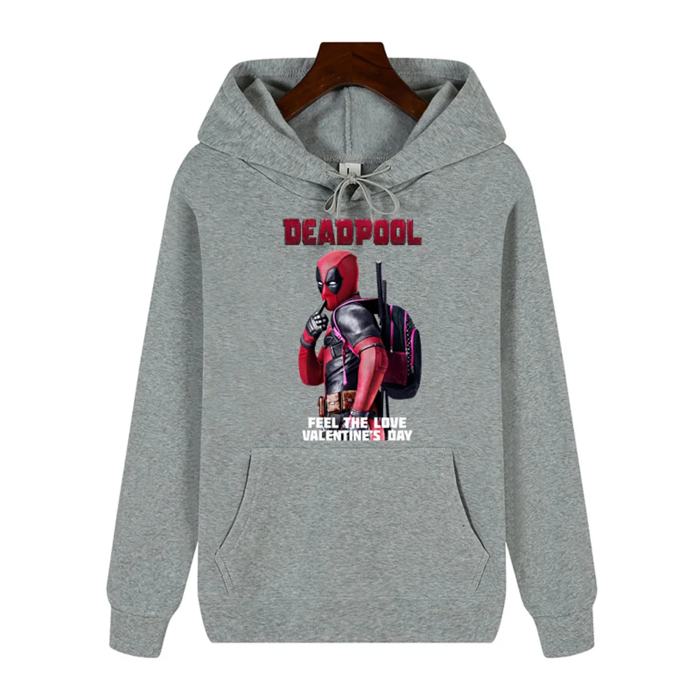 Marvel Deadpool creative print Autumn/Winter comfortable soft thickening men\'s high quality casual fashion warm street hoodie