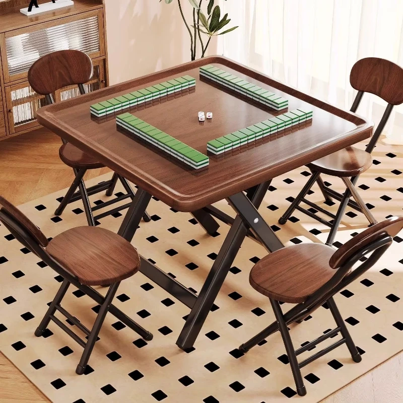 

Portable folding tables and chairs household simple square dining table household dormitory chess and card room dining table