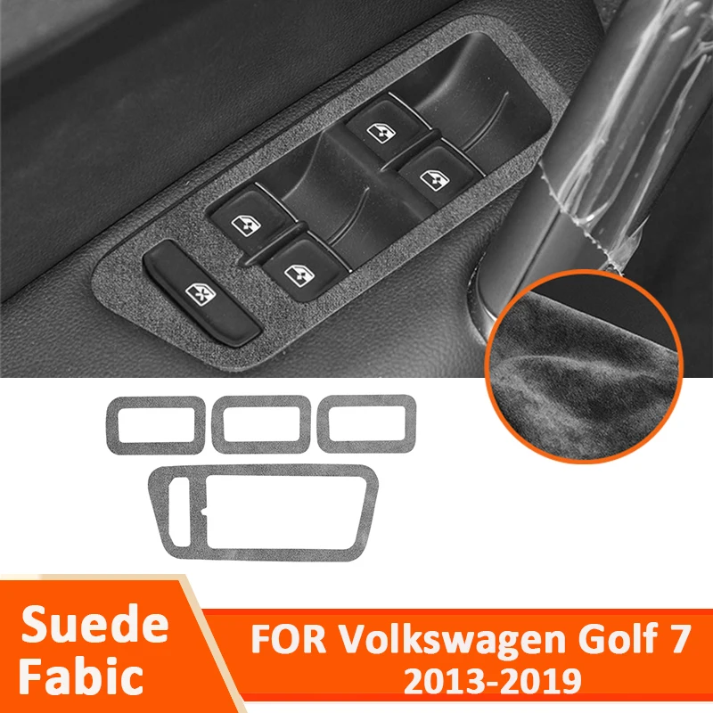 

For Volkswagen Golf 7 Golf 7.5 2013-2019 Soft Suede Fabic Car Door Window Control Panel Trim Frame Decoration Interior Sticker