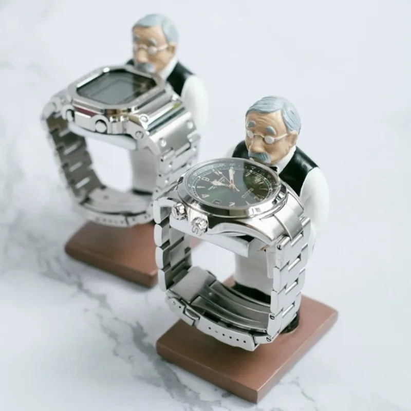 Exquisite Resin Watch Display Stand Butler Shaped Watches Showcase Holder Multifunctional Wristwatch Storage Rack Watch Shelf