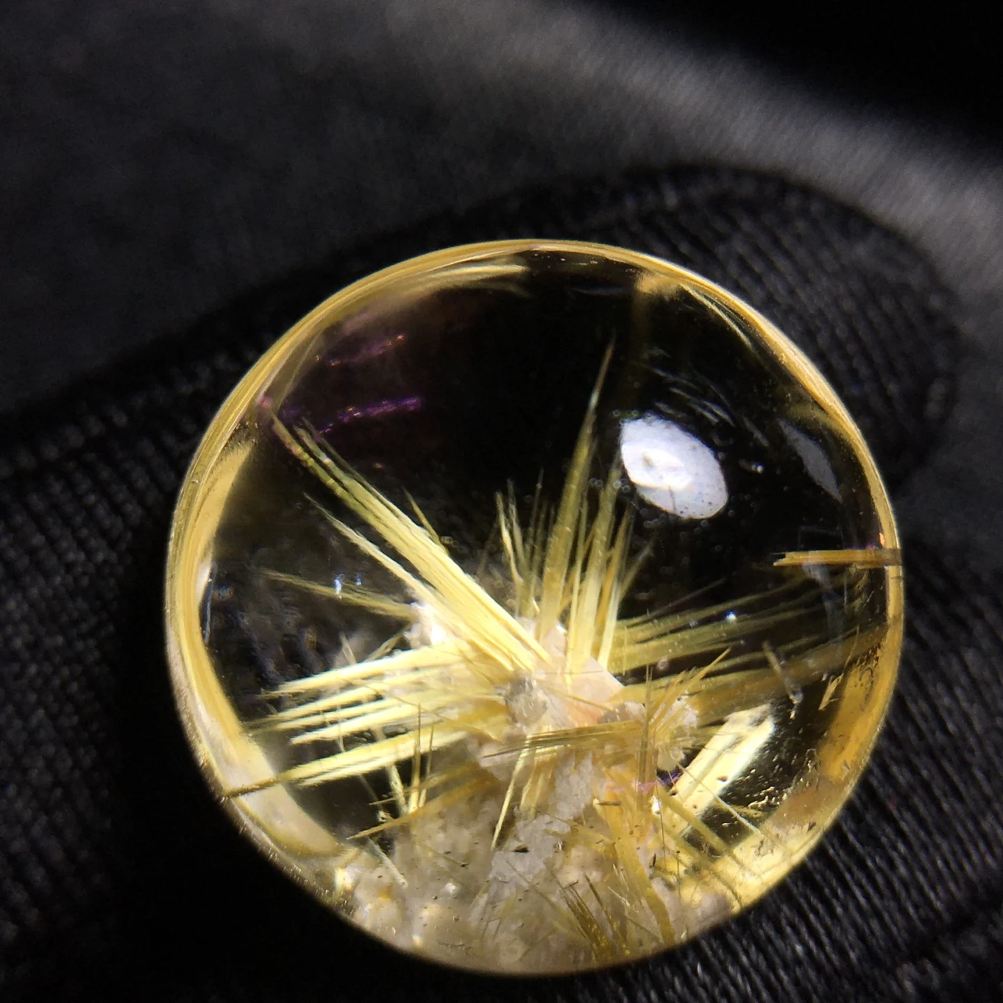 Natural Gold Rutilated Quartz Flower Pendant Rutilated Quartz 19.3/11.3mm Round Men Women Brazil AAAAAAA