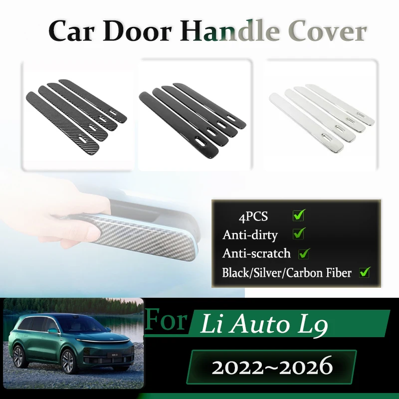 

4PCS For Li Auto L9 Lixiang L9 2022~2026 Car Door Handle Covers Chromium Stylings Chrome Trim Stickers Exterior Auto Accessories