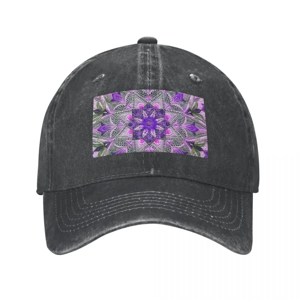 Quilt, quilt pattern, floral quilt, Japanese quilt, quilted blanket, purple pink green Cowboy Hat summer hat Hats Woman Men's