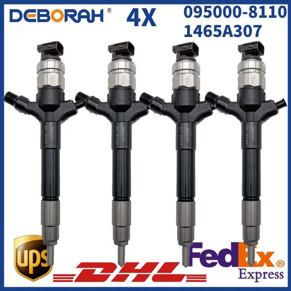 

4X Fuel Injector 095000-8110 1465A307 for Mitsubishi Triton Pajero L200 4M41 4M41T Engine