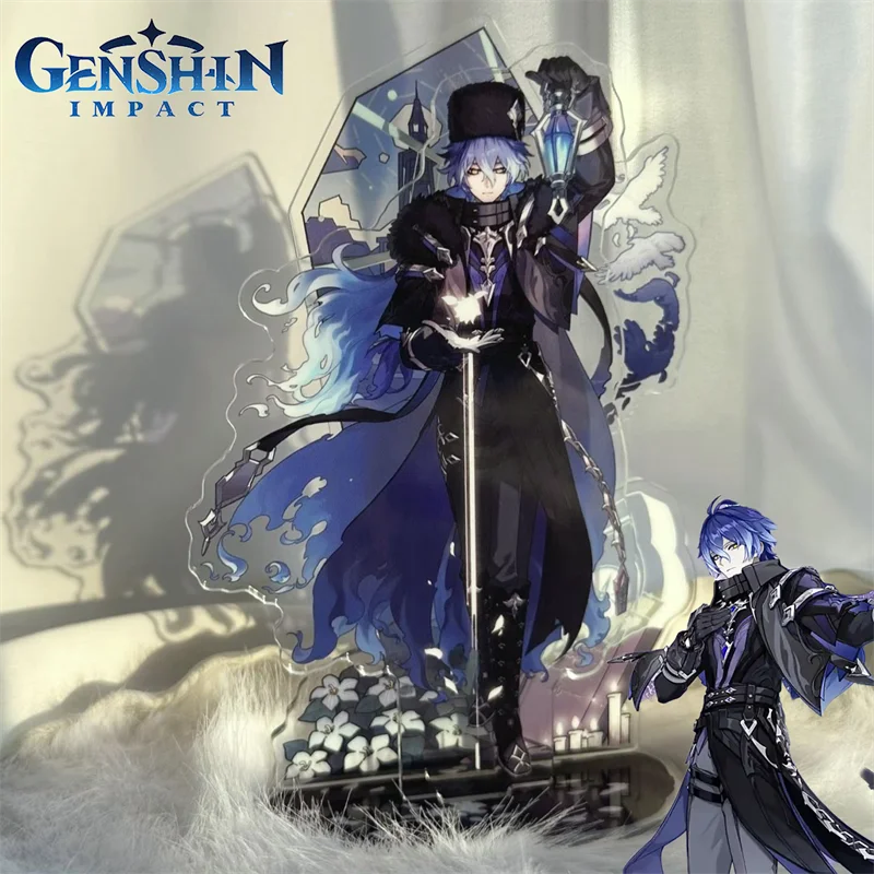 Game Genshin Impact Flins Cosplay Stand Model Plate Figure Acrylic Figurine Desktop Ornament Accessories Decoration Props